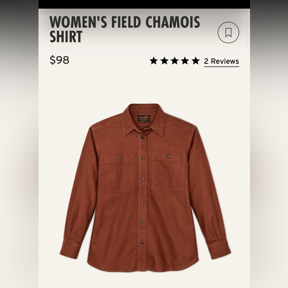 Filson Women’s Field Chamois Shirt in madder root
